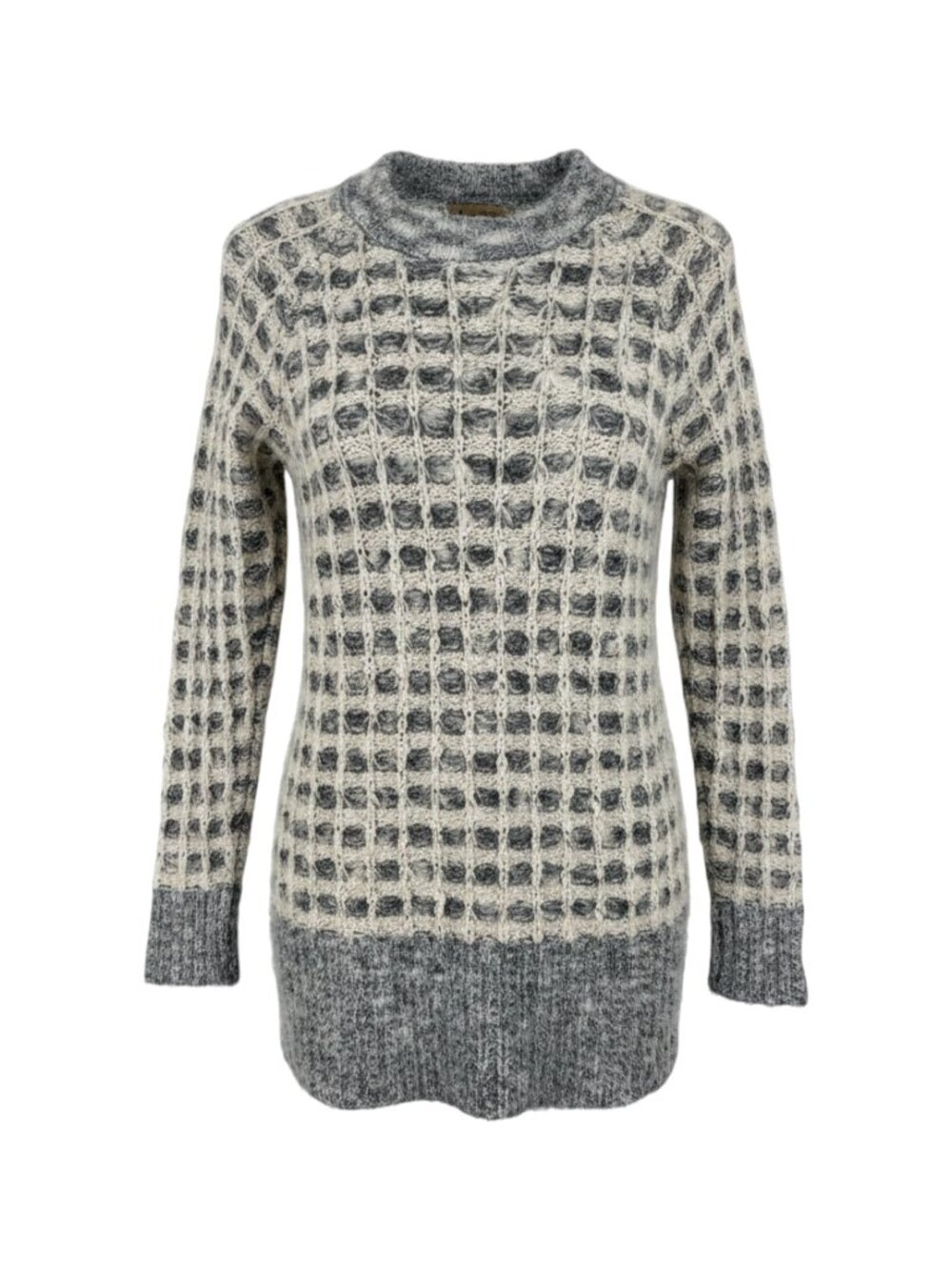 Katsumi Women's Grid Knit Sweater S Grey